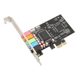 PCI Sound Card, PCIE 5.1 Computer Sound Card, 6 Channel Surround Sound, 24 Bit, 48 KHz, Internal Sound Card with PCI Express Interface for Karaoke Home Theater 3D Games