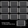 27pcs/set10pcs3D dimensional shaker domes with 17pcs/set rectangular metal stencils transparent