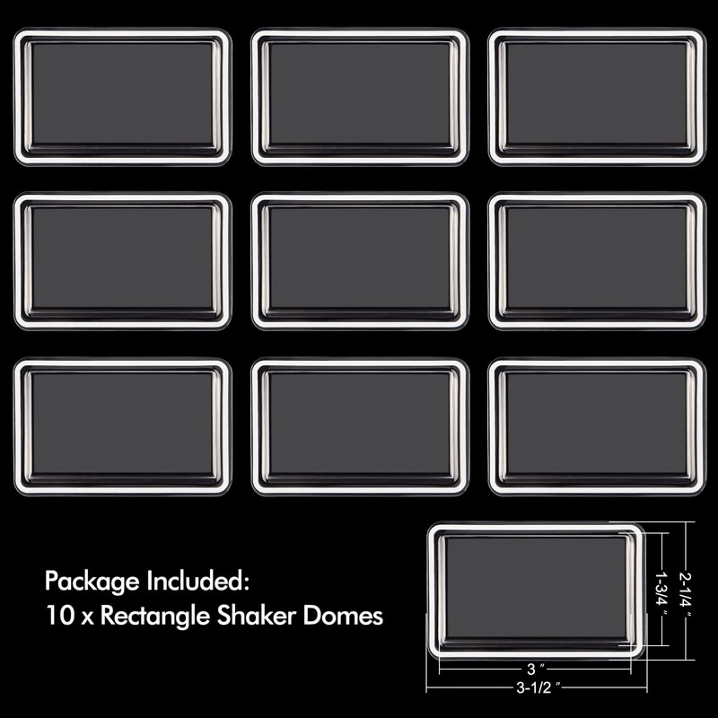 27pcs/set10pcs3D dimensional shaker domes with 17pcs/set rectangular metal stencils transparent