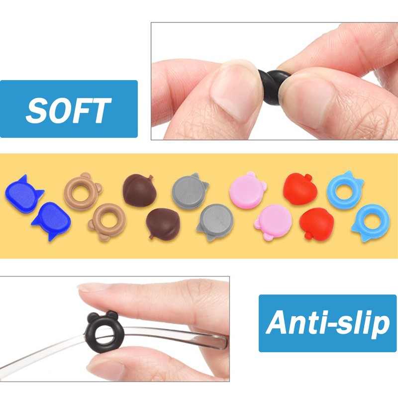TORWOL Mini Silicone Ear Hooks Eyewear Retainer, 10 Pairs Anti-slip