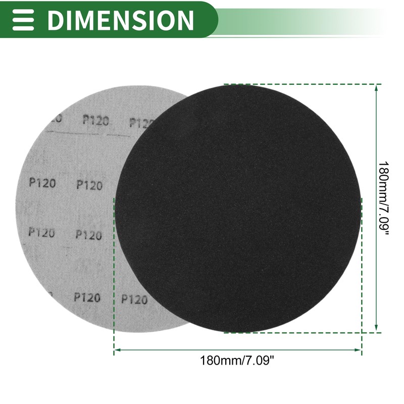X AUTOHAUX Sandpaper Hook & Loop Sanding Sheets 180x180mm Black