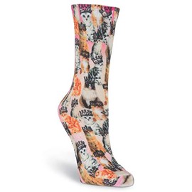 Women's Cats & Tiaras Crew Socks Pink / 4-10