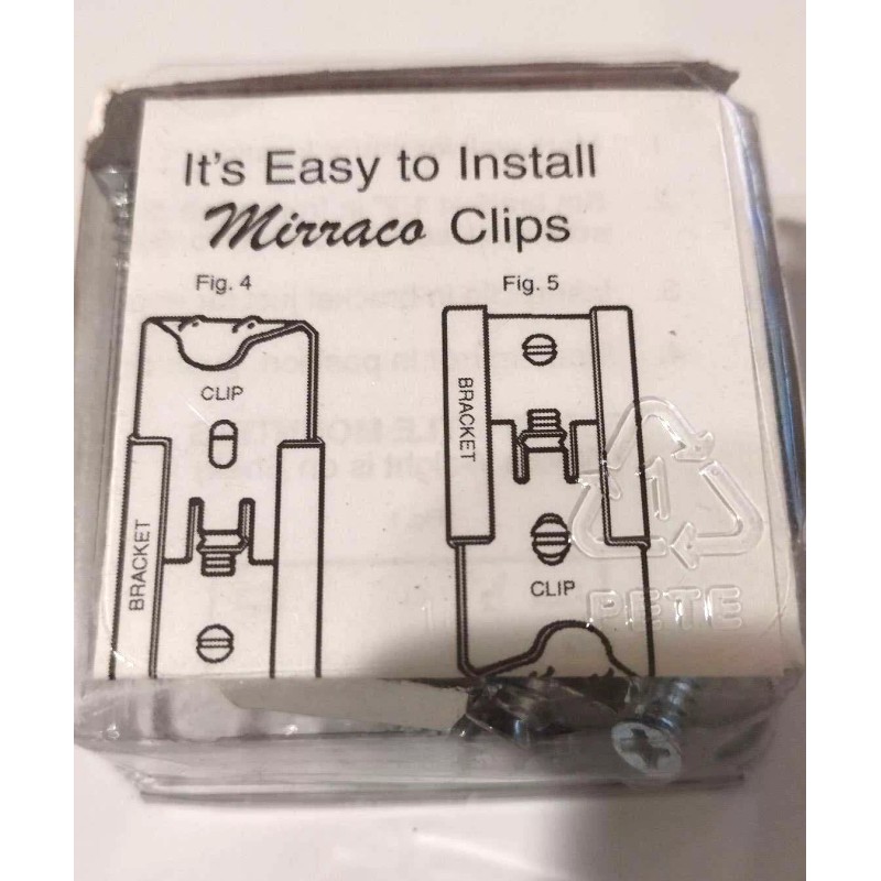 Mirraco Set of 4 Mirror Hanging Clips Made in USA