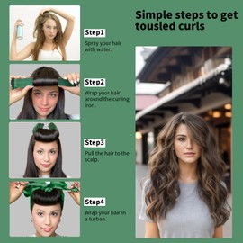 Keptwell Velvet Overnight Curls Satin No Heat Hair Rollers for Short Long Hair to Sleep in Hair Care Styling Tools Rods Foam Spong(Green, Large)