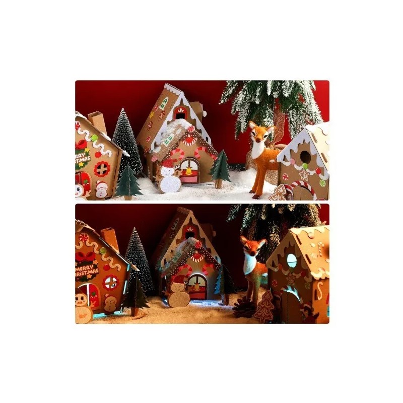 Sumind 3 Sets Christmas Craft Kit Gingerbread House Kit Christmas