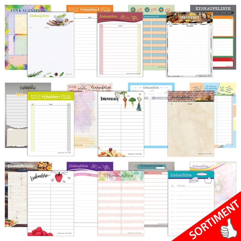 PRICARO A6 Mosaic Shopping List (Pack of 5)
