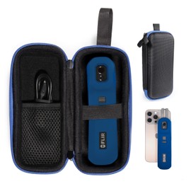 CaseSack - Funda para cámara FLIR ONE Edge PRO inalámbrica 160 × 120 IR, FLIR ONE Edge inalámbrica 80 × 60 IR, se adapta a la cámara en parachoques de silicona (negro con cierre azul), 63032539