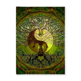 CafePress Yin Yang Green Tree of Life Hard Cover Journal Notebook, Personal Diary