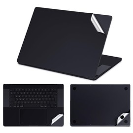 IMMOENUC 3-in-1 Laptop Sticker Decals for 2024-2023 MacBook Pro 16 inch A3186/A3403/A2991 M4 M3 Pro/Max Solid Colour Laptop Cover Top+Bottom Cover+Full Tray Skin for 2021 Pro 16 (A2780/A2485) Black