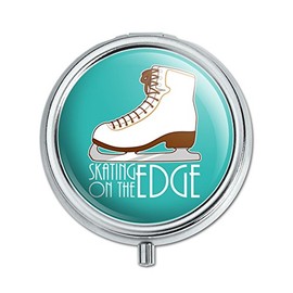 Ice Skates Figure Skating Living On The Edge Pill Case Trinket Gift Box