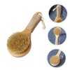 Beavorty Non-slip Bathing Brush with Short Handle Pig Bristle Massage