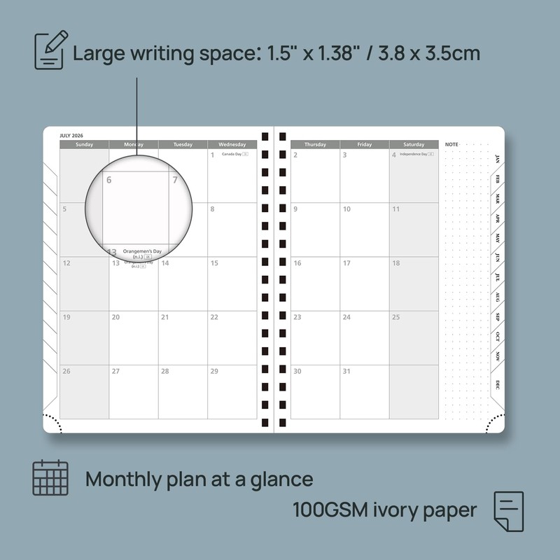 POPRUN Diary 2026 Week to View A5 (22 x 16.5
