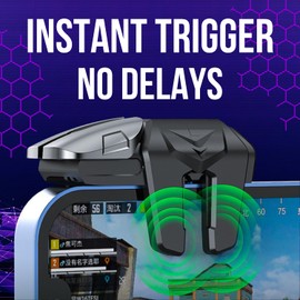 PUBG Mobile Gaming Combo: 6 Fingers Operation Gaming Triggers, 4 Sarafox Carbon Fibre Finger Sleeves, and Premium Metal Case -