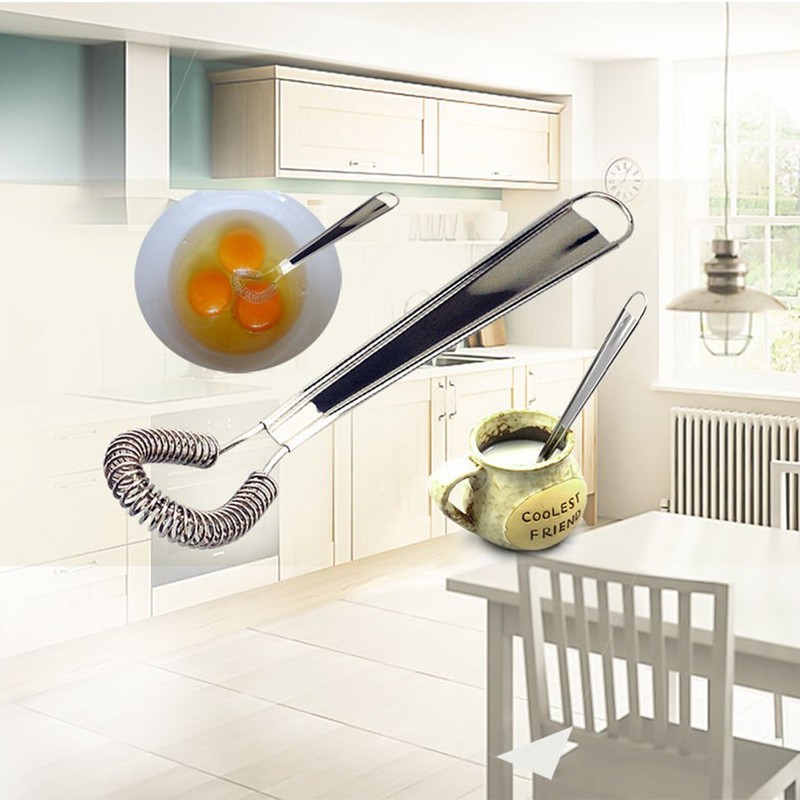 Best Utensils Stainless Steel Mini Egg Whisk Beater Handheld Milk