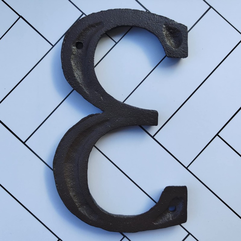 BetLight Cast Iron House Numbers-5 Inch Rustic Address Number- Solid