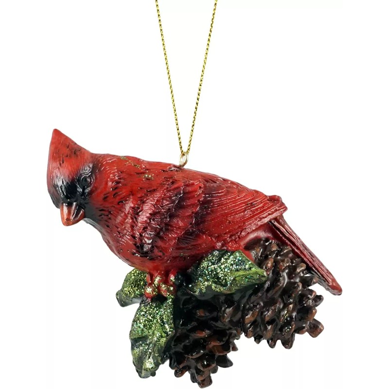 Gerson International SET OF 3 HAND PAINTED 4" RESIN CARDINAL