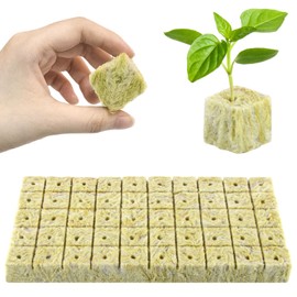 shallyong Pack of 50 Rock Wool Cultivation, 2.5 x 2.5 x 2.5 cm, Rock Wool Cube, Easy Plug Propagation Cube, Environmentally Friendly, Good Air Permeability, for Growing Seedlings Cuttings