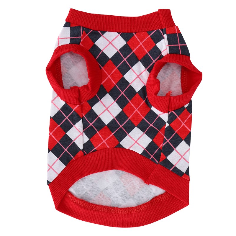 Pet Pig Spring Summer Sleeveless TShirt Pet Vest Sweatshirt Rhombus