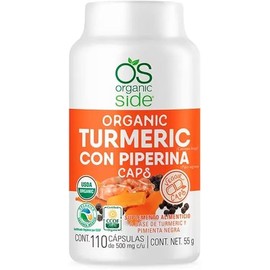 Organic Side Turmeric Curcuma con Pimienta Negra 110 Capsulas