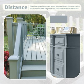 JUNGARIAN 2K Outdoor Indoor Cabinet Furniture Paint With Tools - Water-Based, Low Odor All-in-One Paint - No Sanding, No Priming - Matte Finish for Wooden Floor, Doors, Tables, Dressers, 16oz, Distance