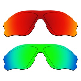 Alphax 2 Pair Polarized Replacement Lenses for Oakley EV Zero Path OO9308 - Red+Green