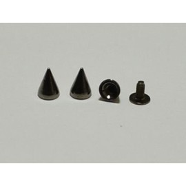 [Garden adagyou] Garden Adagio Studs Parts Studded Spike Set of 100 Gold/Silver Belt and Shoes rimeiku・ Making Diameter 7 mm X Height 10 mm Black Metal (Black)