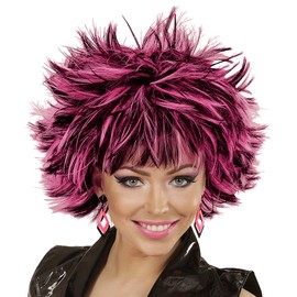 W WIDMANN MILANO Party Fashion W WIDMANN MILANO Party Fashion 04413 - Perücke Steamy, schwarz-rosa, Disco, Karneval, Mottoparty