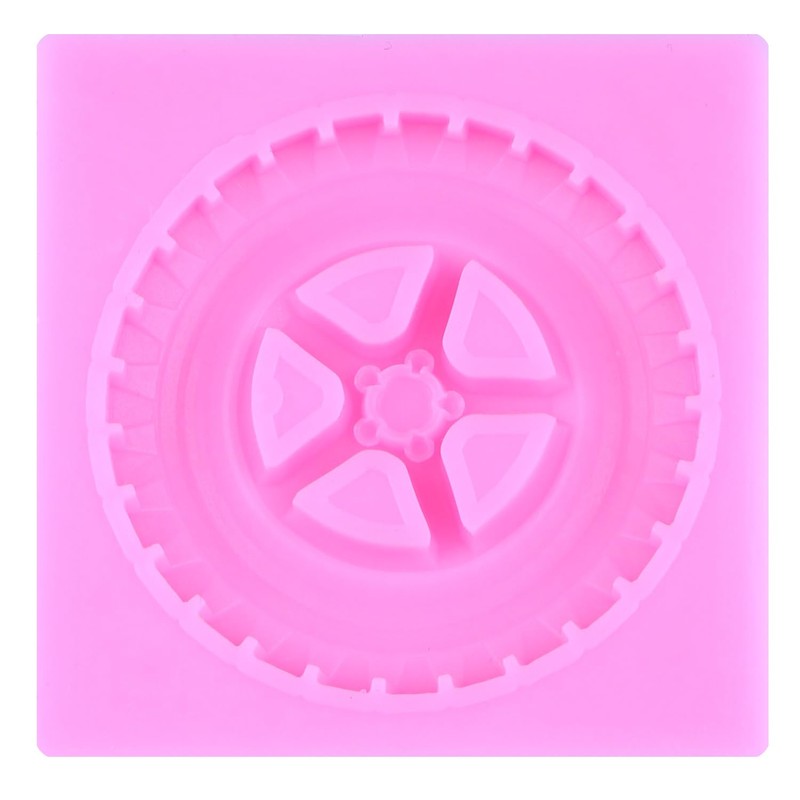 Mujiang 3D Round Tire Fondant Mold Truck Wheel Silicone Molds