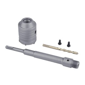 75mm (3 inch) Concrete Hole Saw with 220mm SDS Plus Shank Connecting Rod, Tungsten Carbide Teeth Cement Hole Saw for Concrete Cement Brick Wall Stone (75mm (3 inch))