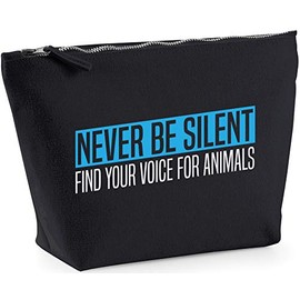 Hippowarehouse Never Be Silent Find Your Voice For Animals printed make up cosmetic wash bag 18x19x9cm