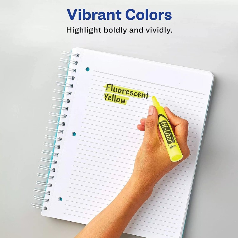 Avery Hi-Liter - Yellow Highlighter - Smear Safe Ink, Chisel
