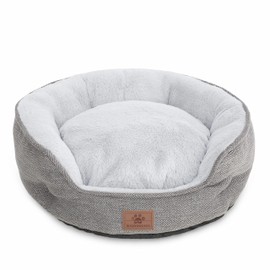 Cat Beds for Indoor Cats,Small Dog Bed,Cuddler Dog Beds,Calming Dog Bed Donut,Soft Anxiety Cozy Pet Beds,Puppy Bed for Small/Medium Dogs Washable Round in Grey Color,WINDRACING PET