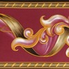 Dundee Deco Abstract Damask Scrolls Magenta Burgundy Retro Wallpaper Roll