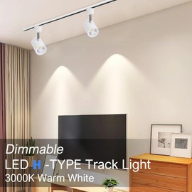 Lamadri 12W LED Track Light Heads,Dimmable H Type Track Lighting Heads 3000K Warm White for Kitchen Accent,Wall,Art Exhibition, Lighting,60°Flicker Free CRI90+ 8 Pack (White)