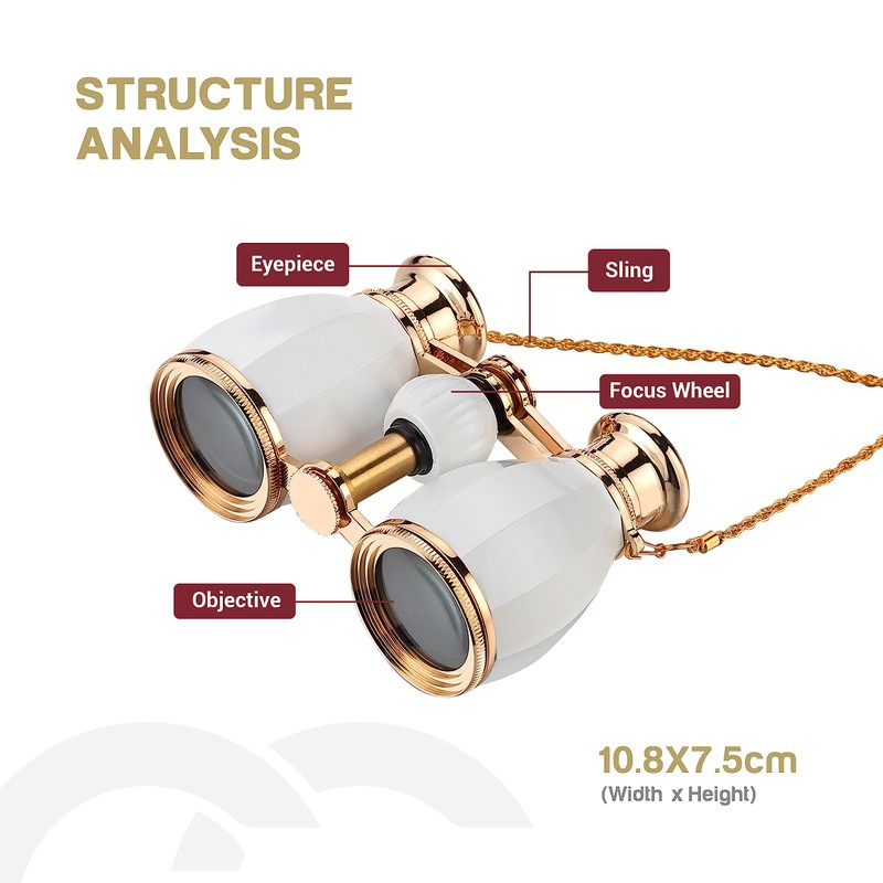 ESSLNB Opera Glasses Binoculars for Women Adults 4X30mm Theater Glasses