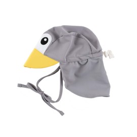 Cuddle Club Adjustable Sun Hat for Babies and Toddlers, All-Day Head and Neck Cover for Children, Sun Hat Baby First Equipment, Penguin grey