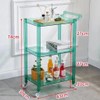 Acrylic Utility Rolling Cart,3-Tier Acrylic Bar Cart with Pulling Handle