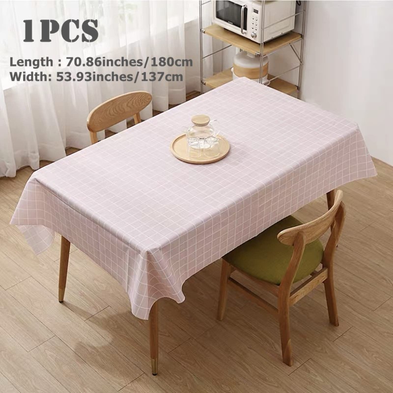 Aisszhao 137 * 180cm Wipe Clean PVC Tablecloth,Rectangular Large Easy
