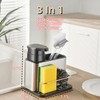 LIBODOUR Soap Dispenser for Kitchen & Bathroom Sink,3-in-1 Sponge Holder