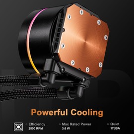 upHere Liquid CPU Cooler,AIO Cooler 360mm Radiator Compatible with LGA 1851/1700/2011/2066 & AMD AM5/AM4, 3 X 120 PWM RGB Fan Water Cooler CPU,2500 RMP Water Cooling Systems 17dBA