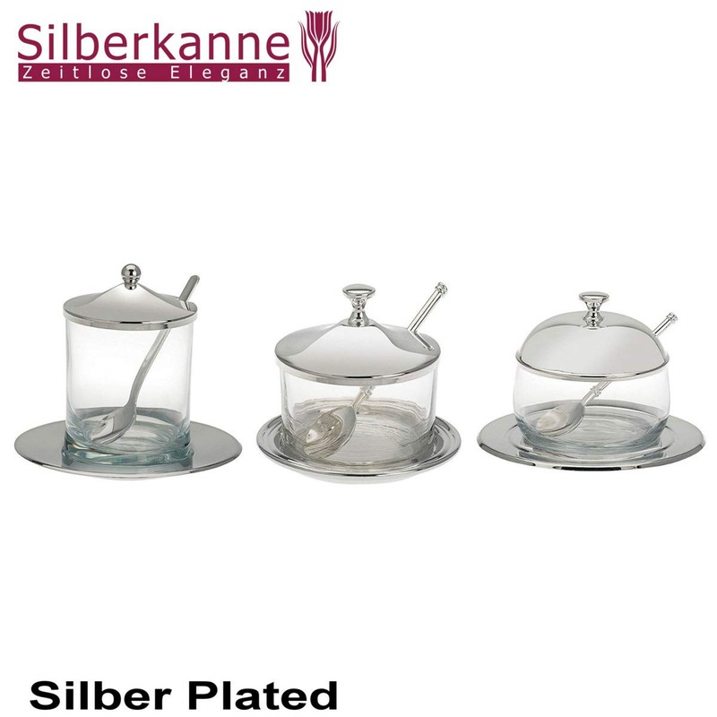 SILBERKANNE Parmesando Jam Jar, Deer, 4 Pieces, Diameter 11 cm,