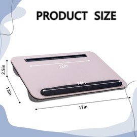 Lap Desk, Portable Laptop Desk Fits Up to 16“ Laptops, with Tablet Slot, Built-in Cushion, Great for Home & Office,Lap Desk for Laptop,Lap Desk with Cushion (Grey Violet with Wrist Rest, Medium)