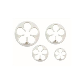O'Creme Plastic Five-Petal-Flower Cutters (4 Different Sizes, 1 Each)