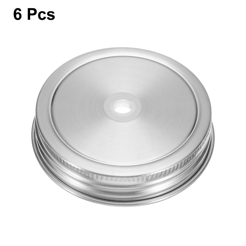 sourcing map 6 Pcs Regular Mouth Mason Jar Lids with