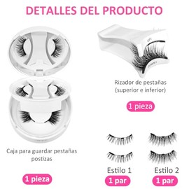 Pestañas Magnéticas Reutilizables 2 Pares, Kit con Aplicador, Sin Pegamento, Efecto Natural y Volumen, Fáciles de Colocar, Pestañas Postizas para Uso 