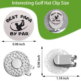 Golfer Golf Ball Marker, Golf Hat Clip Marker with Magnetic Hat Clip, Hat Clip Marker for Golf, Golf Marker Hat Clips Accssories for Golf Gloves Hats Bags Caps Visor Father's Day Papa Gift (Papa)