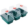 Garland GAL18MP3 3 x Mini High-Dome Propagators, Green, 13x17x13 cm