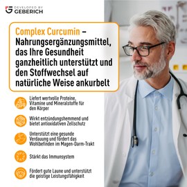 Complex Curcumin - Metabolic Support and Wellbeing with Curcumin, Spirulina and Piperine - 30 Capsules - Dietary Supplement