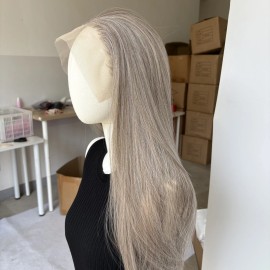 MISSWEN Lace Front Wig Heat Resistant Hair Mixed Brown Long Straight Layered