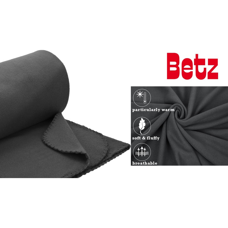 Luxury Fleece Blanket Colour: anthracite, Size: 130 x 170 cm,